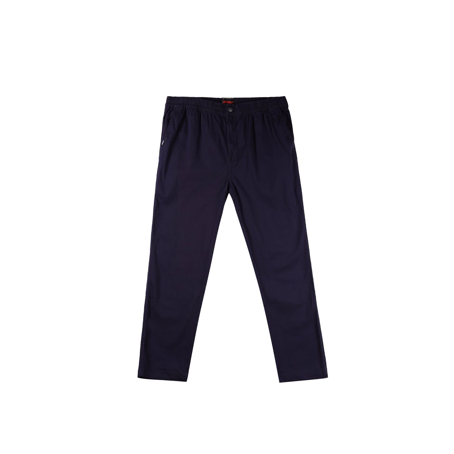 RRJ Men's Basic Non-Denim Trouser Pants Mid-Rise Fitting 182956 (Navy)