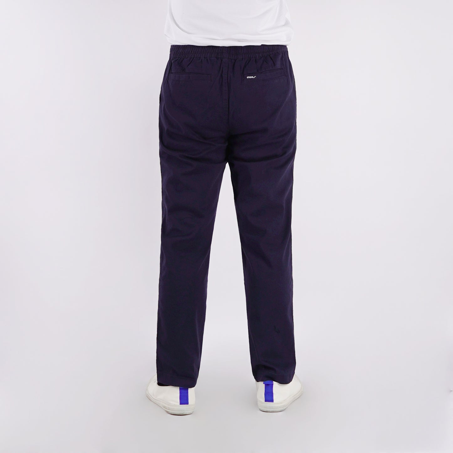 RRJ Men's Basic Non-Denim Trouser Pants Mid-Rise Fitting 182956 (Navy)