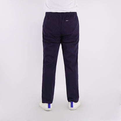 RRJ Men's Basic Non-Denim Trouser Pants Mid-Rise Fitting 182956 (Navy)
