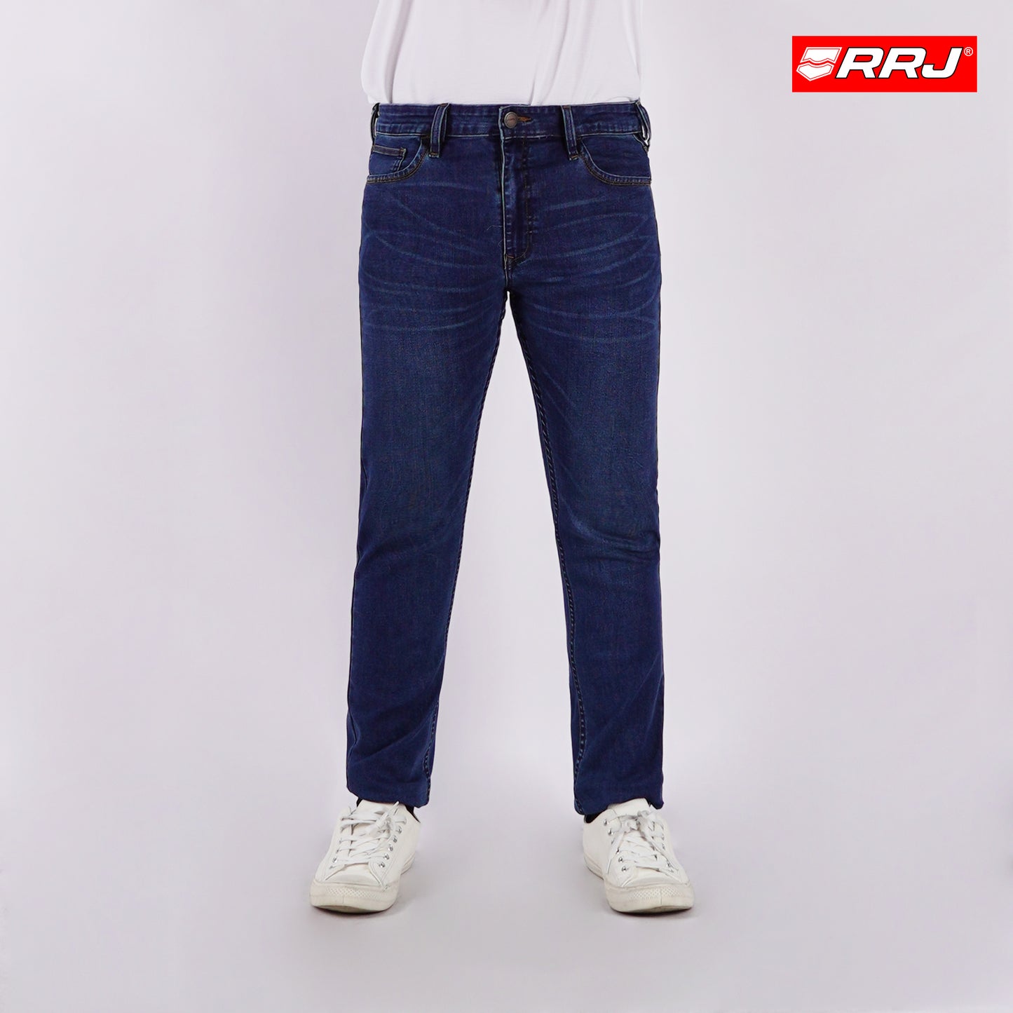 RRJ Men's Basic Denim Pants Superskinny Fitting Mid-Rise 178301-U (Medium Shade)