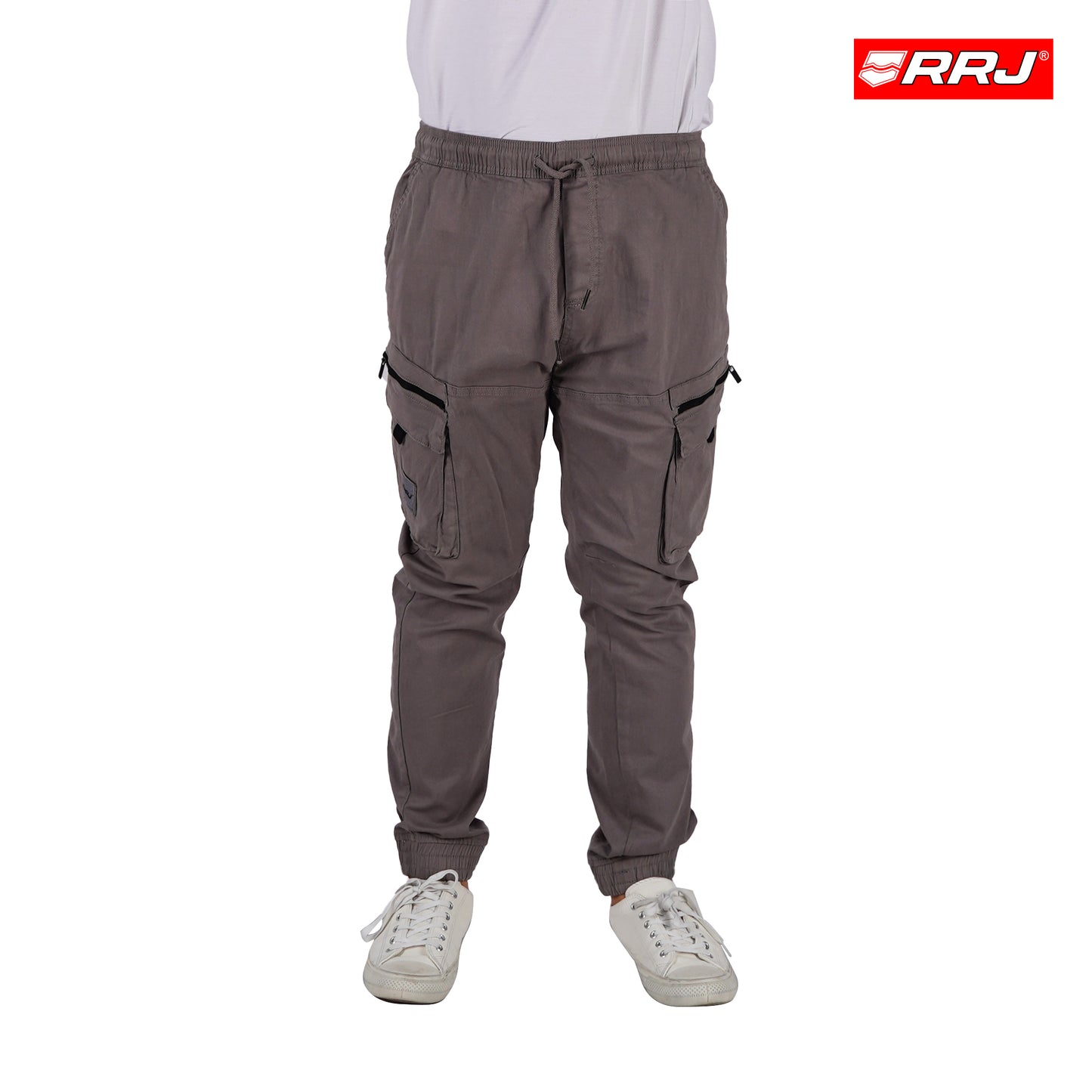 RRJ Men's Basic Non-Denim Cargo Pants Mid-Rise Fitting 177227 ( Dark Gray)