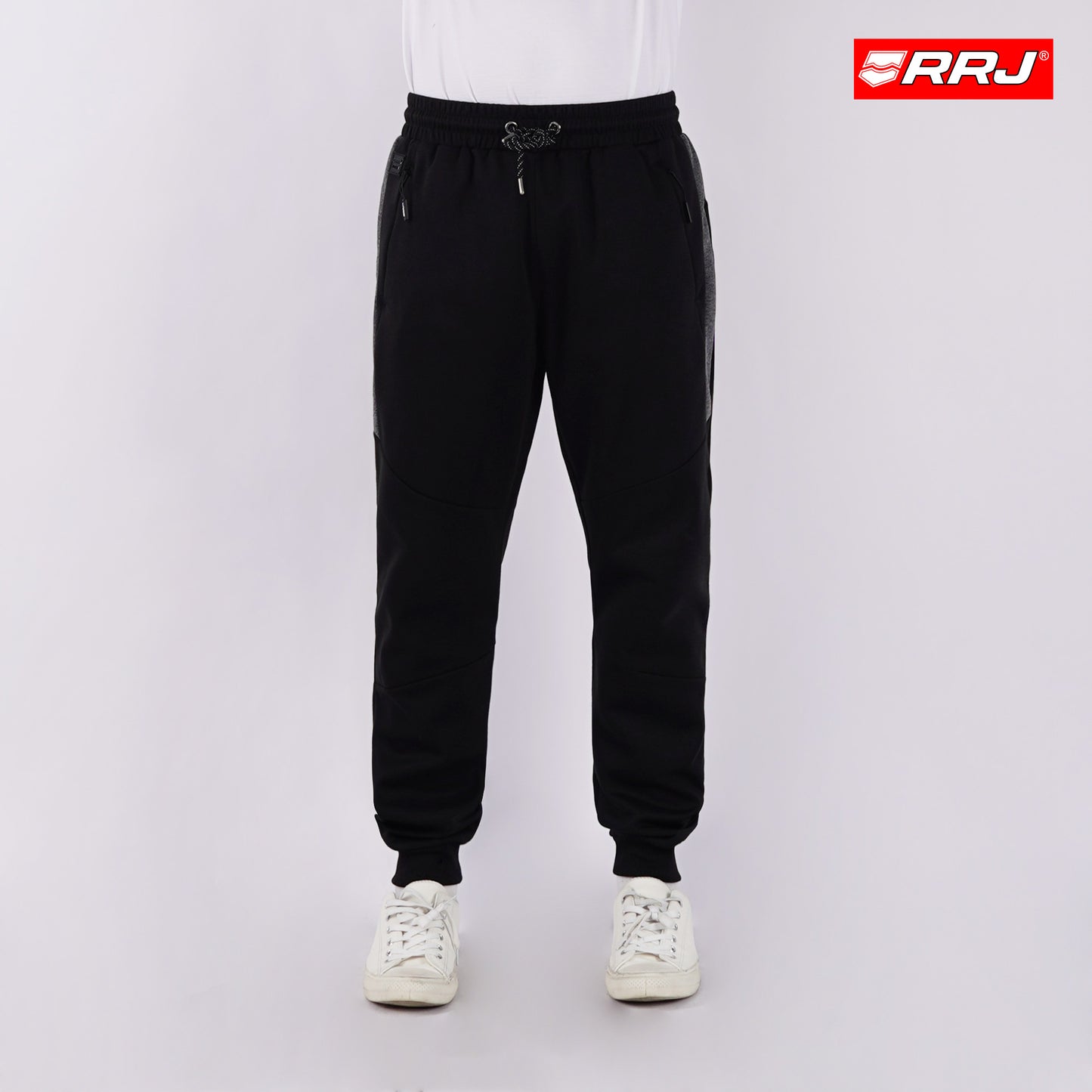 RRJ Men's Basic Non-Denim Jogger Pants  Mid-Rise 1717707 (Black)