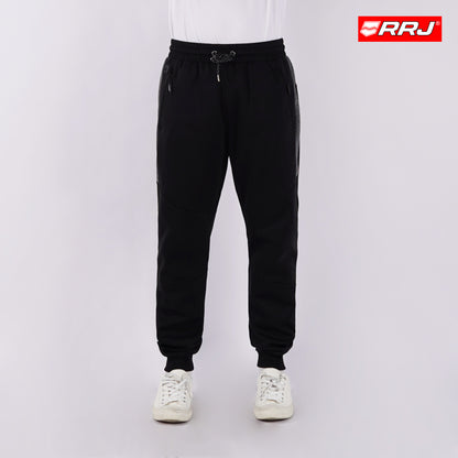 RRJ Men's Basic Non-Denim Jogger Pants  Mid-Rise 1717707 (Black)