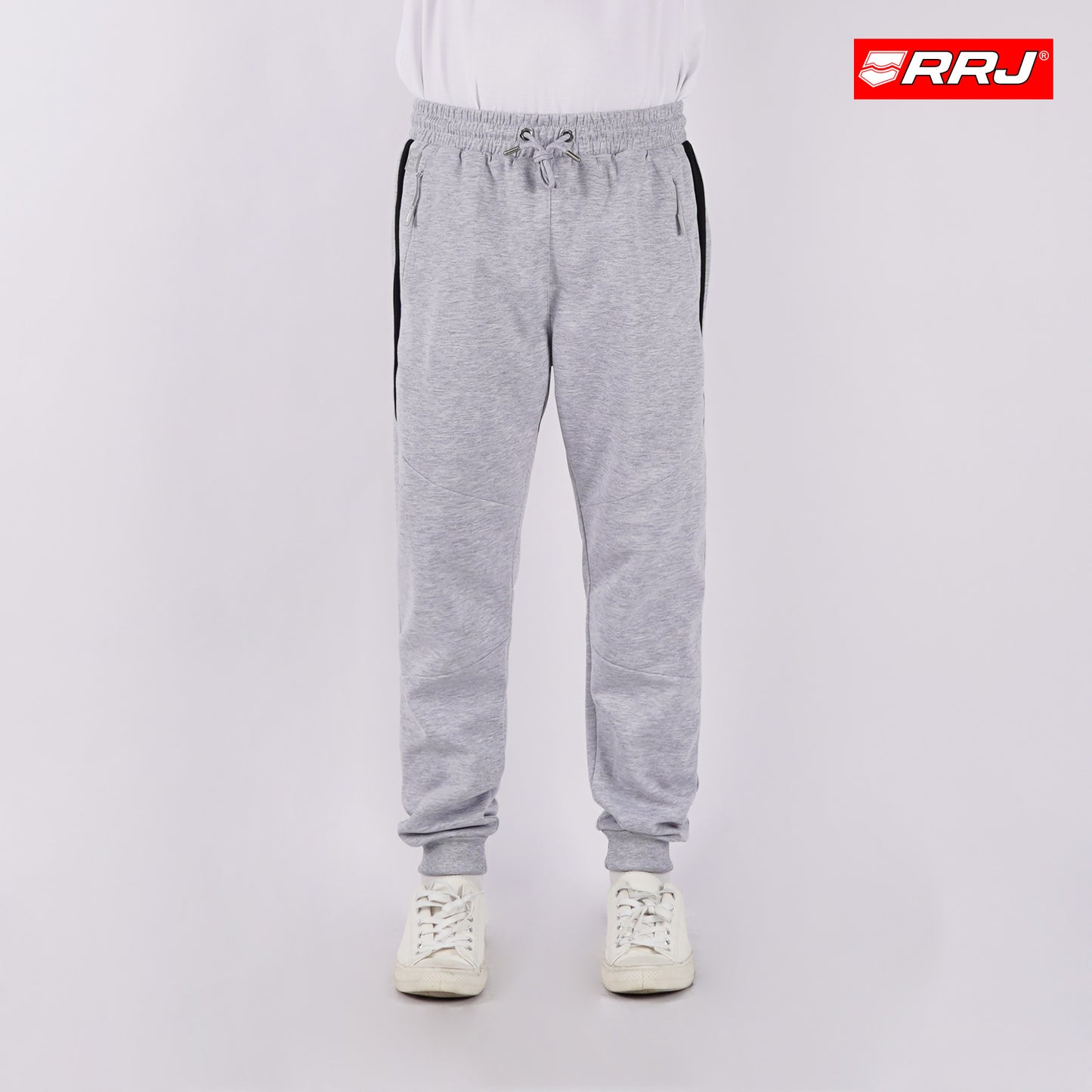 RRJ Men's Basic Non-Denim Jogger Pants Mid-Rise 171707 (Light Gray)