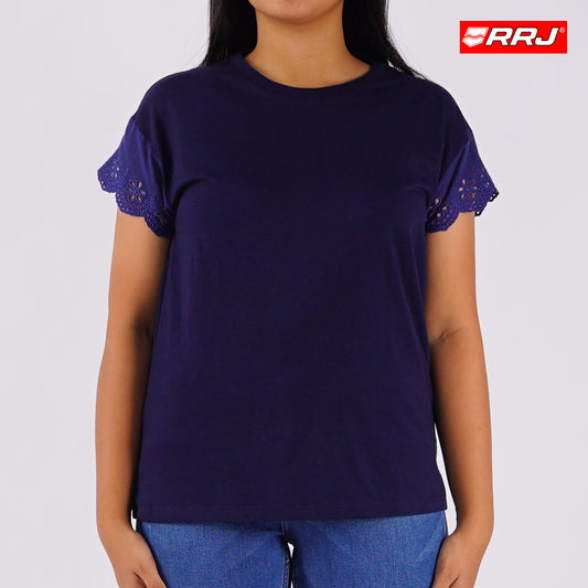 RRJ Ladies Basic Tees Regular Fitting 132703 (Navy)