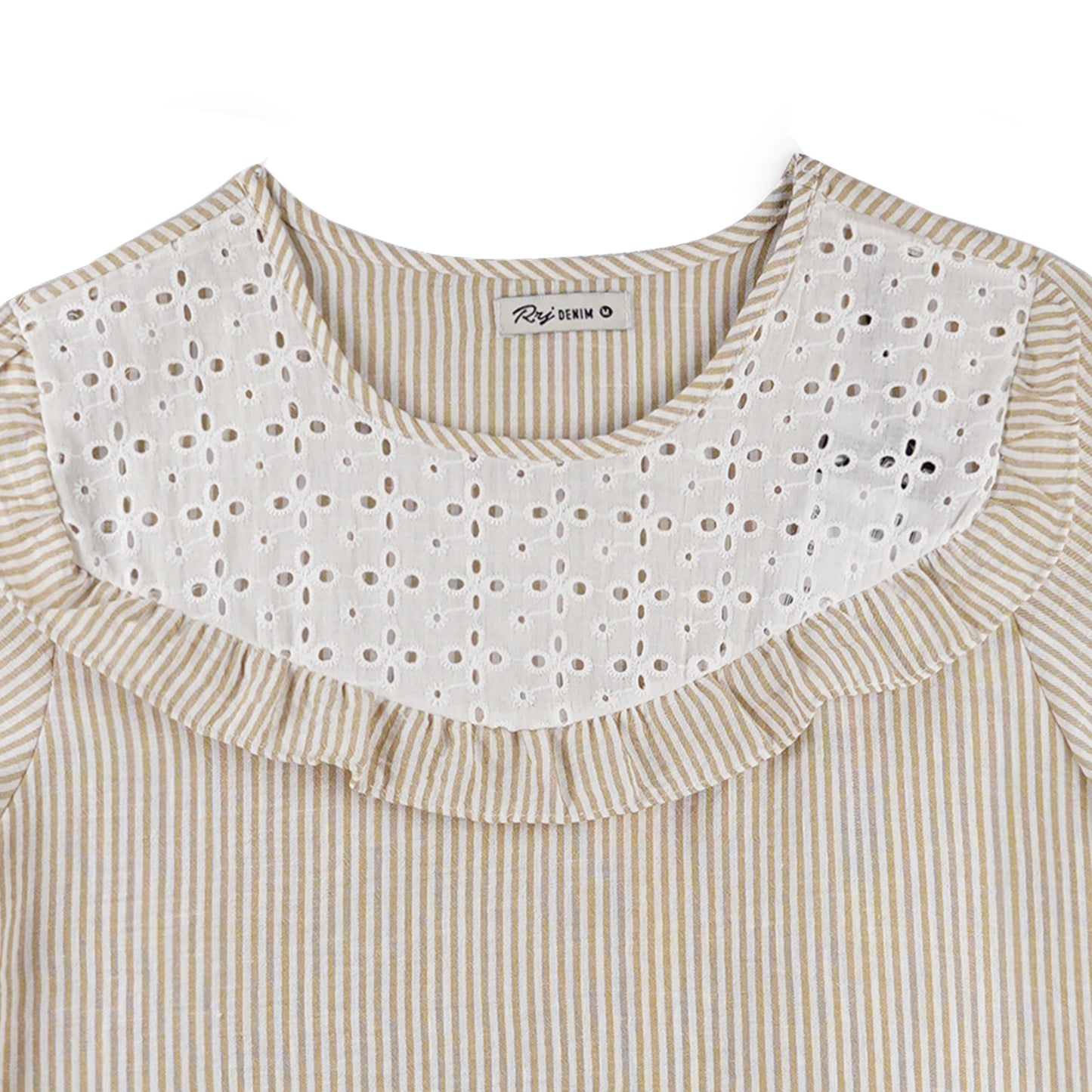 RRJ Ladies Basic Woven Shirt Boxy Fitting 171408 (Beige)