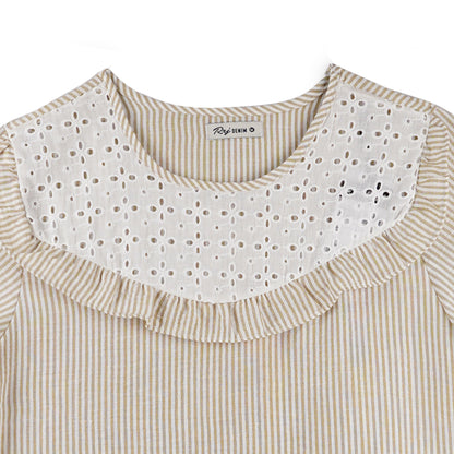 RRJ Ladies Basic Woven Shirt Boxy Fitting 171408 (Beige)