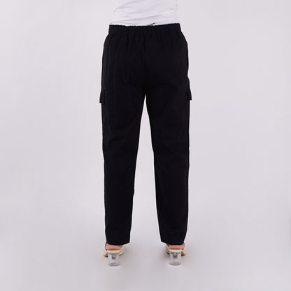 RRJ Ladies Basic Non-Denim Cargo Pants Mid-Rise Fitting 180711 (Black)