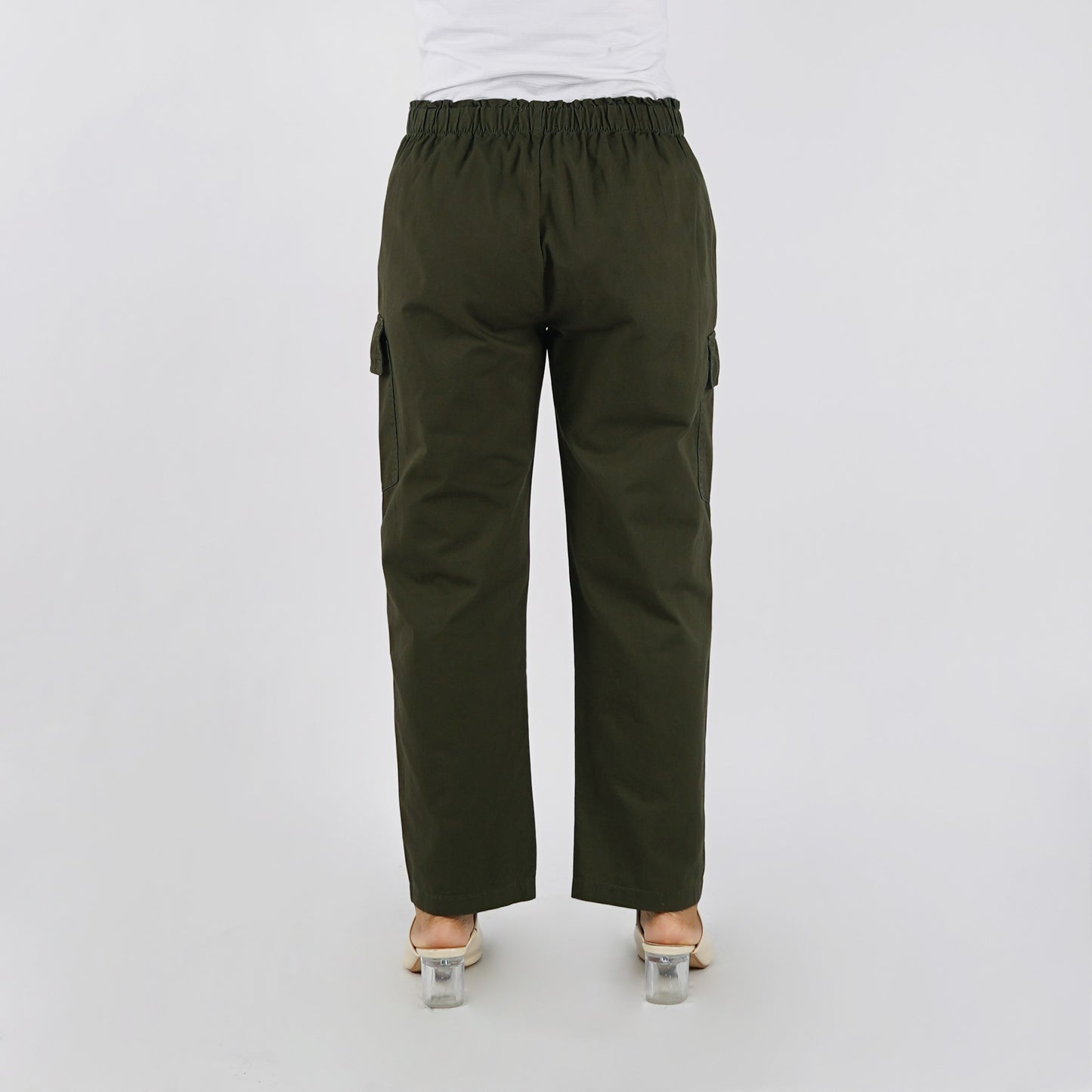 RRJ Ladies Basic Non-Denim Cargo Pants Mid-Rise Fitting 180711 (Fatigue)