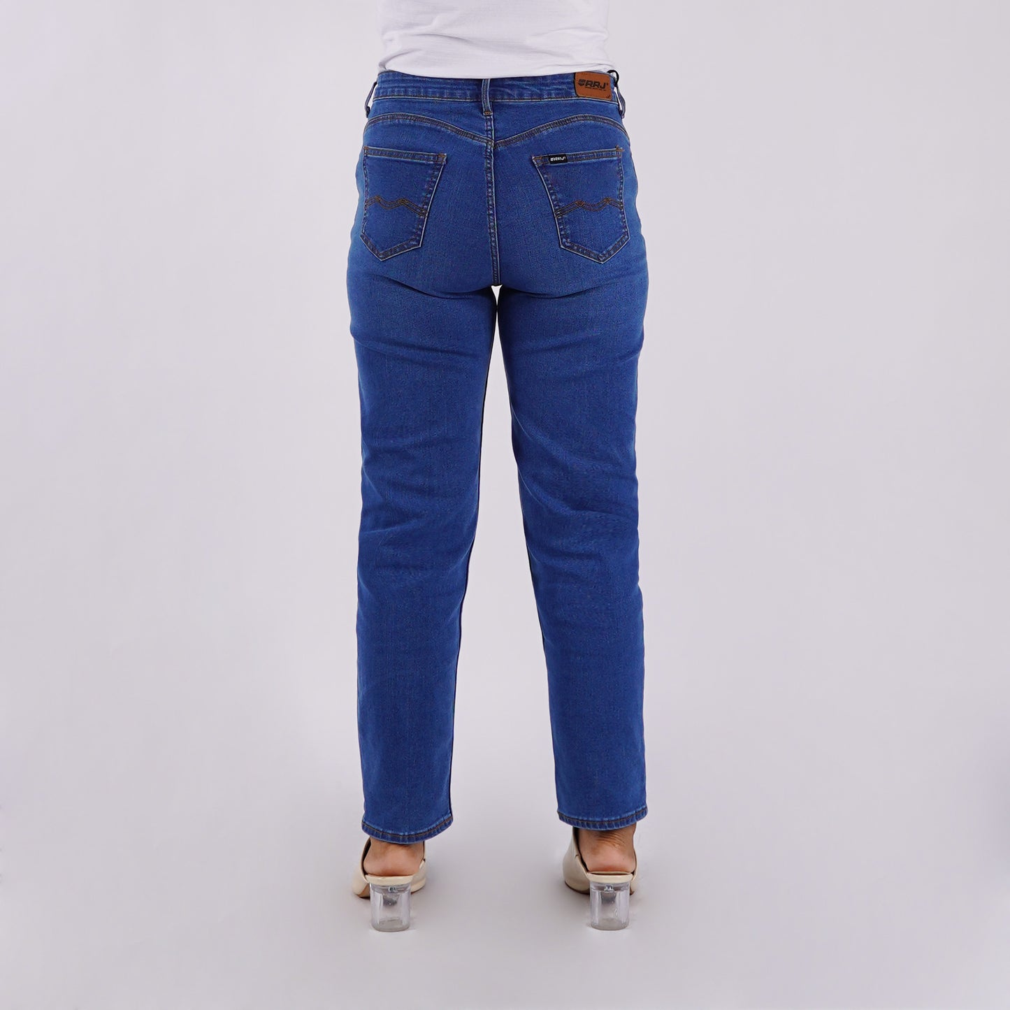 RRJ Ladies Basic Denim Mom Jeans 177239-U (Light Shade)