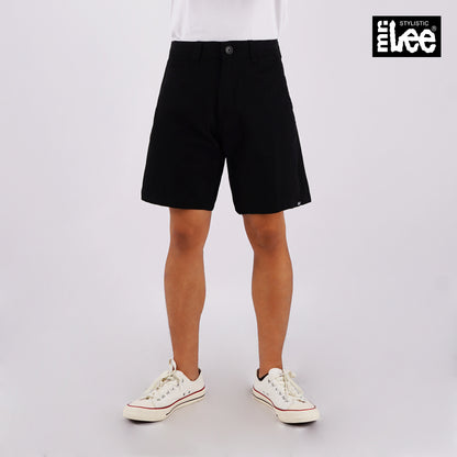Stylistic Mr. Lee Men's Basic Non-Denim Tapered Short Mid Waist 176632 (Black)