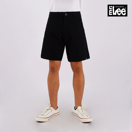 Stylistic Mr. Lee Men's Basic Non-Denim Tapered Short Mid Waist 176632 (Black)