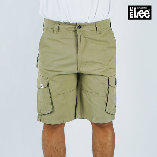 Stylistic Mr. Lee Men's Basic Non-Denim Cargo Short Mid Waist 174684 (Light Fatigue)