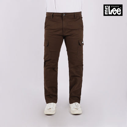 Stylistic Mr. Lee Men's Basic Non-Denim Cargo Pants Mid Waist 176801 (Choco Brown)