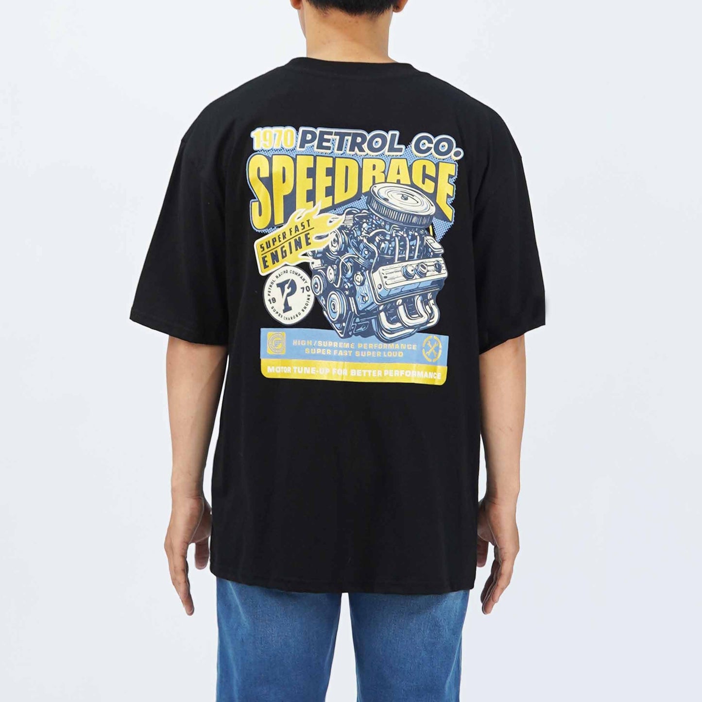 Petrol Men's Basic Tees Oversized Fitting 178528-U (Black)