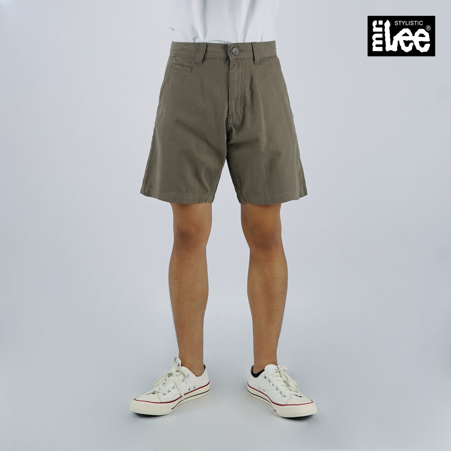 Stylistic Mr. Lee Men's Basic Non-Denim Tapered Short Mid Waist 176656 (Taupe)