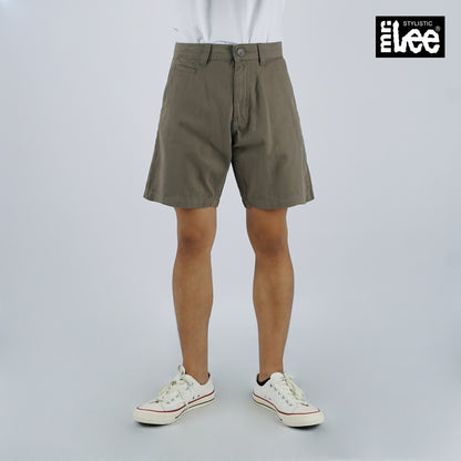 Stylistic Mr. Lee Men's Basic Non-Denim Tapered Short Mid Waist 176656 (Taupe)