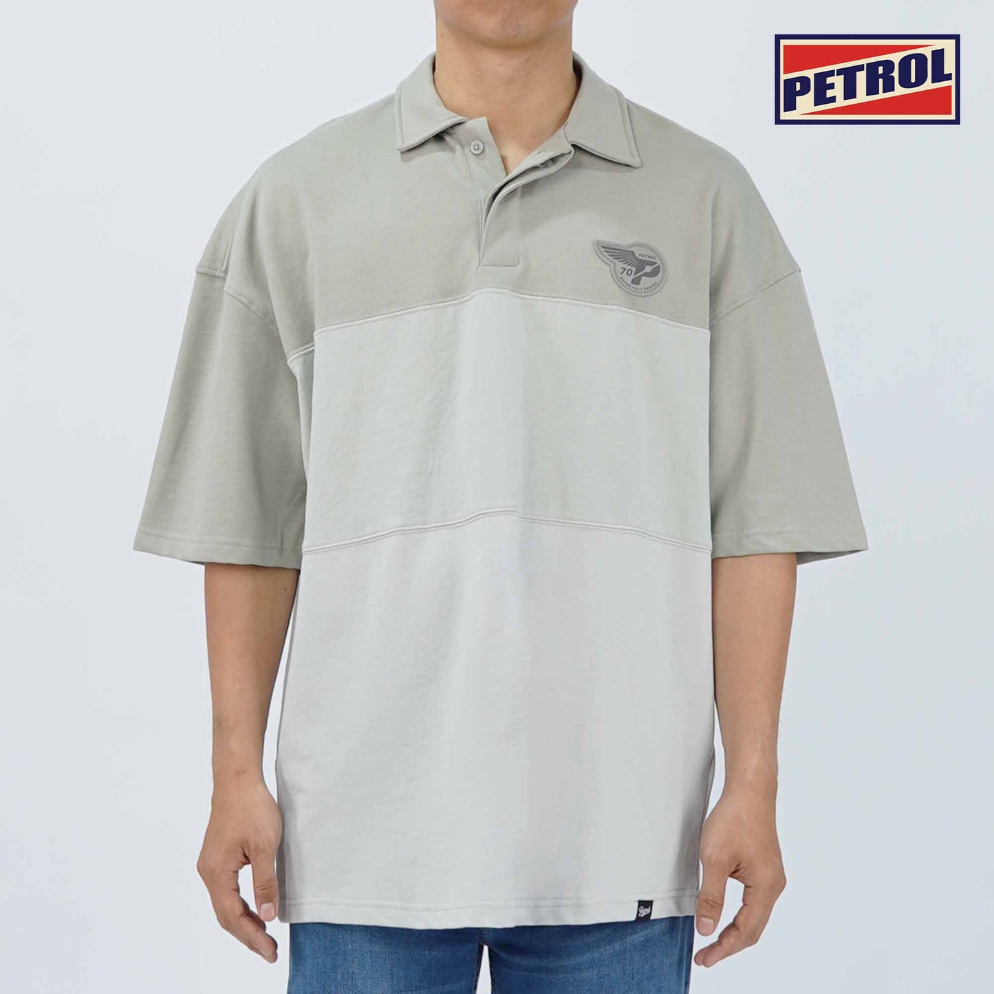 Petrol Men's Basic Collared Shirt Oversized Fitting 169118 (Rock Ridge)