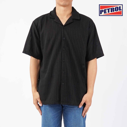 Petrol Men's Basic Woven Shirt Oversized Fitting 168424 (Black)