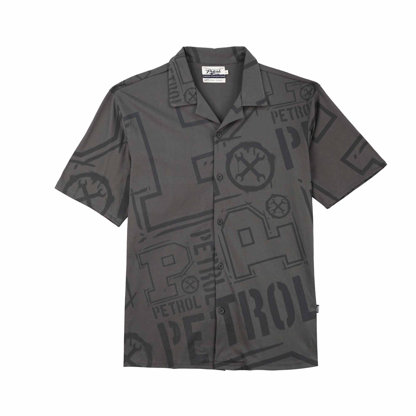 Petrol Men's Basic Woven Shirt Comfort Fitting 152389 (Charcoal)