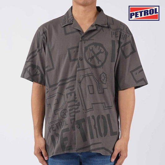 Petrol Men's Basic Woven Shirt Comfort Fitting 152389 (Charcoal)