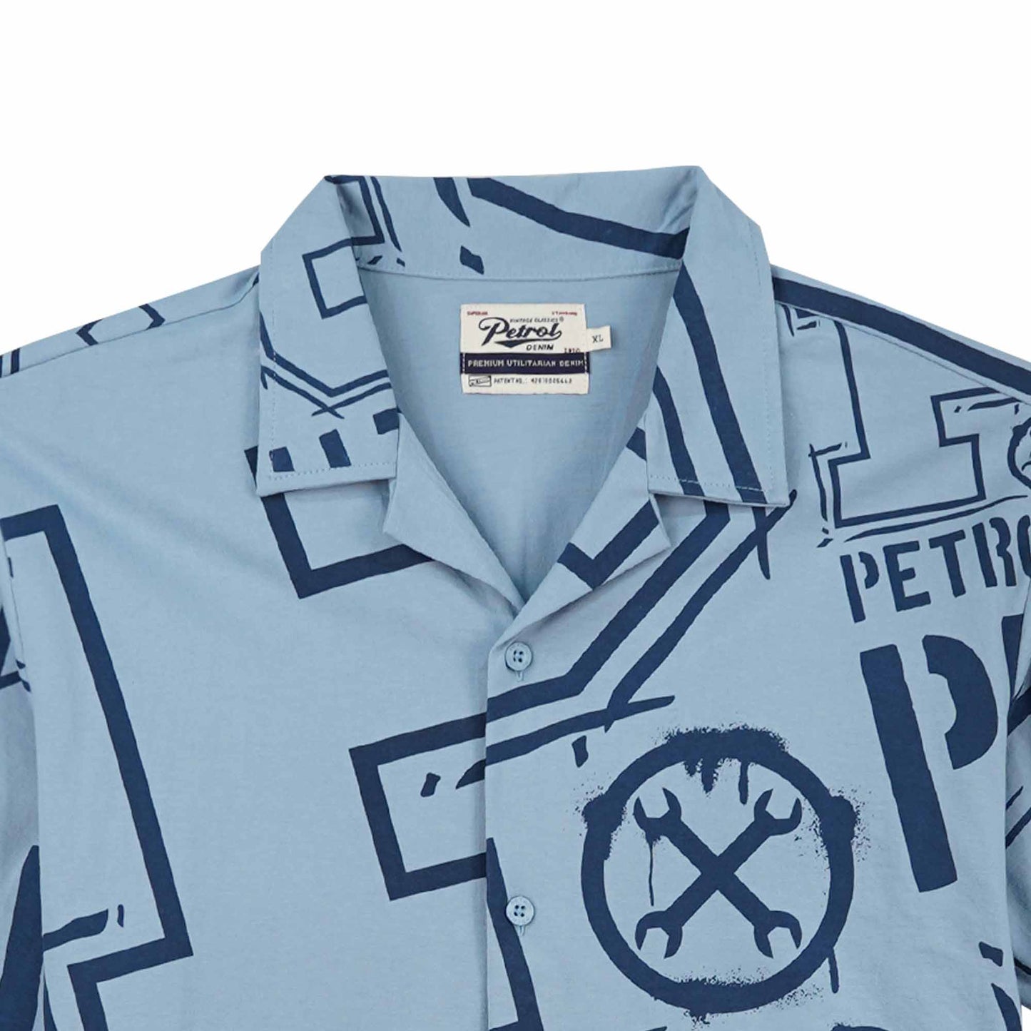 Petrol Men's Basic Woven Shirt Comfort Fitting 152389 (Smoke Blue)