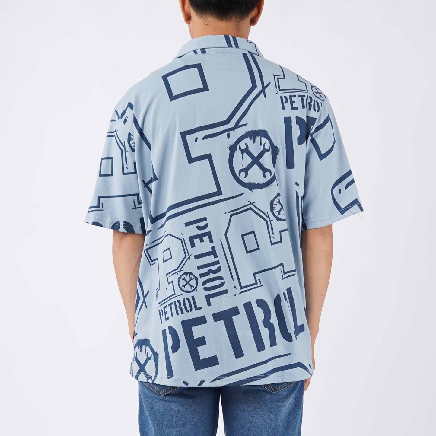 Petrol Men's Basic Woven Shirt Comfort Fitting 152389 (Smoke Blue)