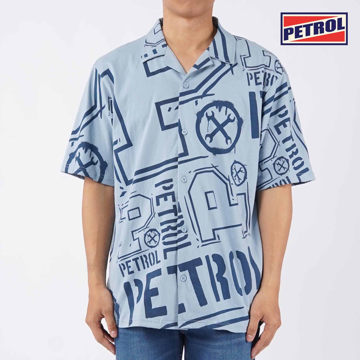 Petrol Men's Basic Woven Shirt Comfort Fitting 152389 (Smoke Blue)