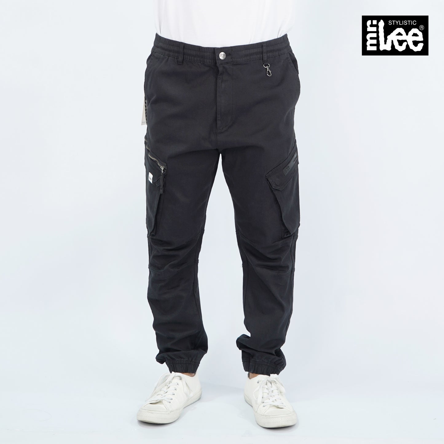 Stylistic Mr. Lee Men's Basic Non-Denim Cargo Pants Mid Waist 177215 (Black)