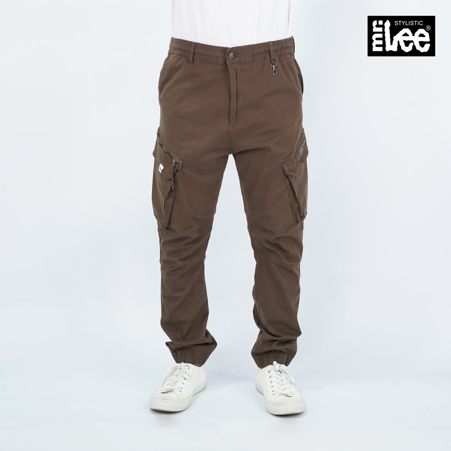 Stylistic Mr. Lee Men's Basic Non-Denim Cargo Pants Mid Waist 177215 (Choco Brown)