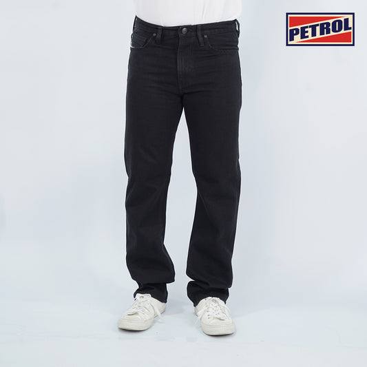 Petrol Men's Basic Denim Pants Mid-Rise Slim Straight Fitting 180135 (Black)