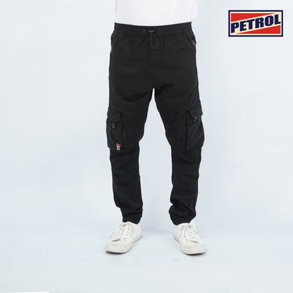 Petrol Men's Basic Non-Denim Cargo Pants Mid-Rise 177193 (Black)