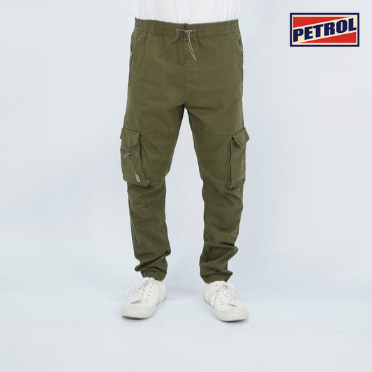 Petrol Men's Basic Non-Denim Cargo Pants Mid-Rise 177193 (Dark Fatigue)