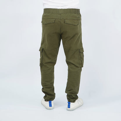 Petrol Men's Basic Non-Denim Cargo Pants Mid-Rise 177193 (Dark Fatigue)