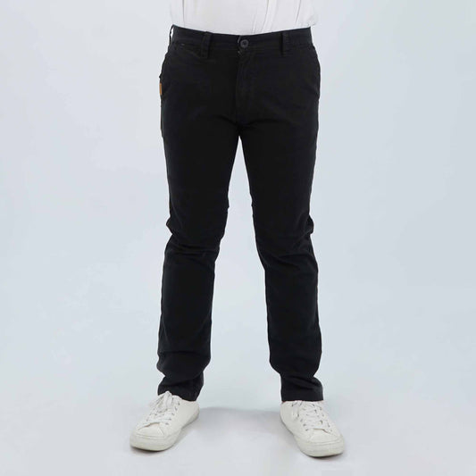 Petrol Men's Basic Non-Denim Chino Pants Mid-Rise 181307 (Black)
