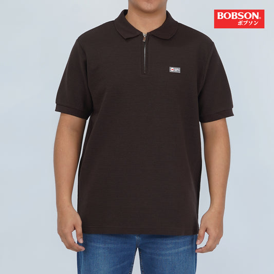 Bobson Japanese Men's Basic Collared Shirt Regular Fit 183463 (Choco Brown)