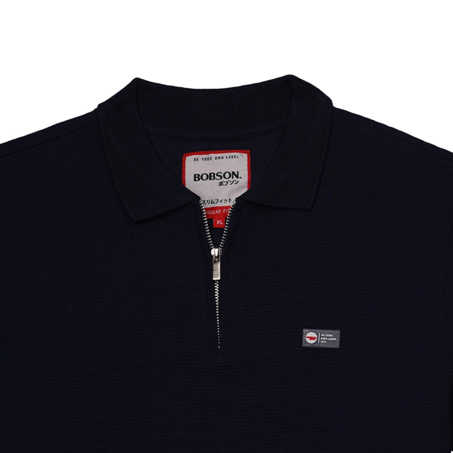 Bobson Japanese Men's Basic Collared Shirt Regular Fit 183463 (Navy)