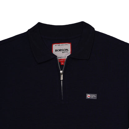 Bobson Japanese Men's Basic Collared Shirt Regular Fit 183463 (Navy)