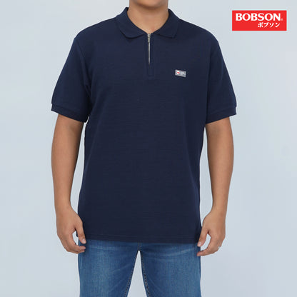 Bobson Japanese Men's Basic Collared Shirt Regular Fit 183463 (Navy)