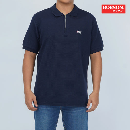 Bobson Japanese Men's Basic Collared Shirt Regular Fit 183463 (Navy)