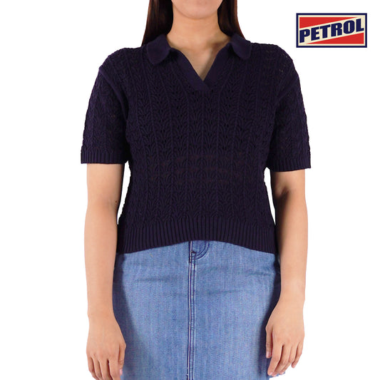 Petrol Ladies Basic Collared Shirt Regular Fit 168012 (Peacoat)