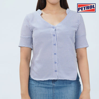 Petrol Ladies Basic Woven Shirt Regular Fitting 168017 (Blue)