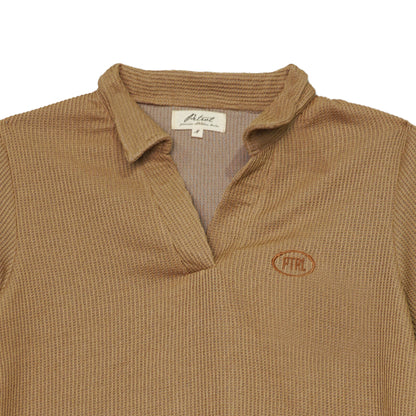 Petrol Ladies Basic Collared Shirt Boxy Fitting 171085 (Brown)