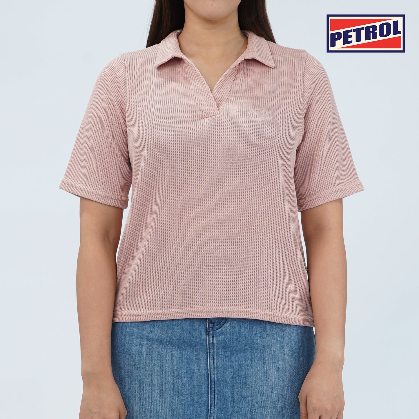 Petrol Ladies Basic Collared Shirt Boxy Fitting 171085 (Dusty Pink)