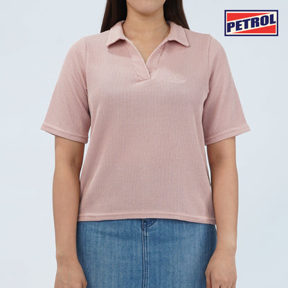 Petrol Ladies Basic Collared Shirt Boxy Fitting 171085 (Dusty Pink)