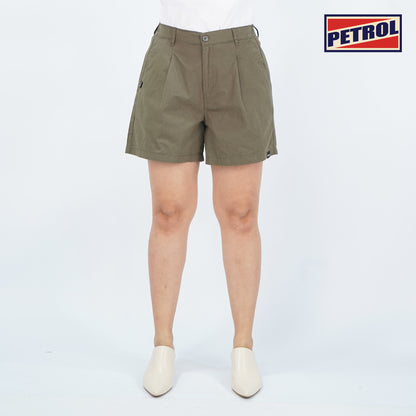 Petrol Ladies Basic Non-Denim Smart Short Mid-Rise 178543 (Fatigue)