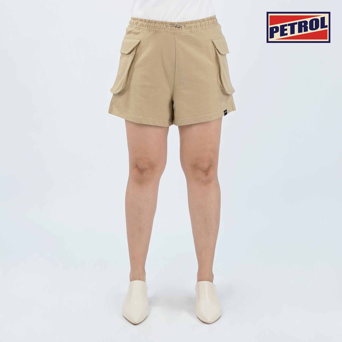 Petrol Ladies Basic Non-Denim Cargo Short Mid-Rise 176361 (Beige)