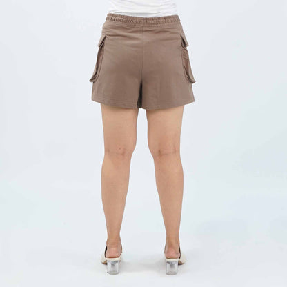 Petrol Ladies Basic Non-Denim Cargo Short Mid-Rise 176378 (Brown)