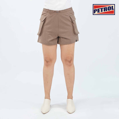 Petrol Ladies Basic Non-Denim Cargo Short Mid-Rise 176378 (Brown)