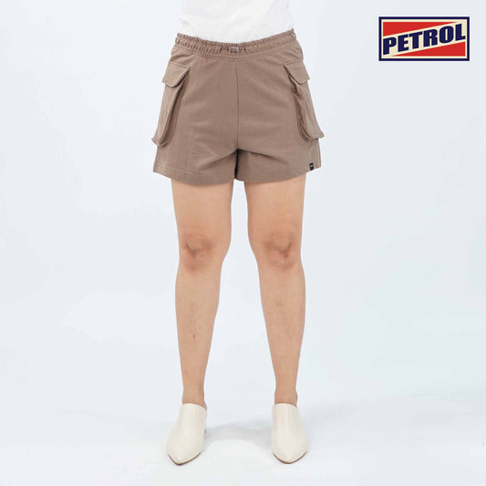 Petrol Ladies Basic Non-Denim Cargo Short Mid-Rise 176378 (Brown)